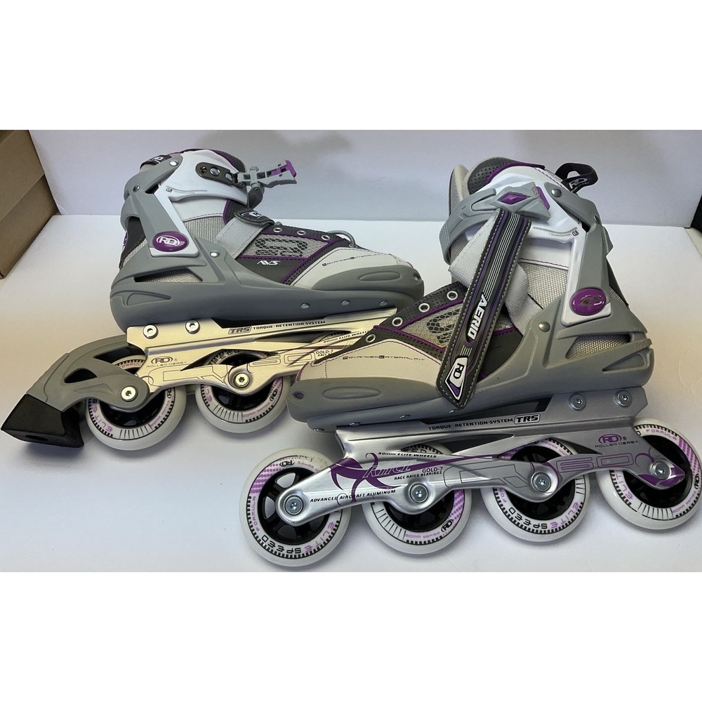 Women's Roller Derby Aerio Q-60 Inline Skates Rollerblades Gray & Purple Size 7